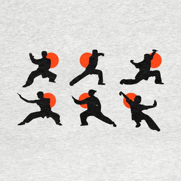 Wushu Poses Art Silhouettes by AnotherOne